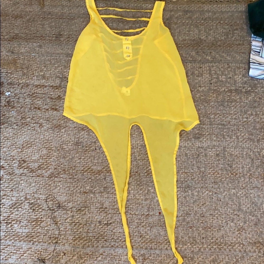 mesh see through cropped shirt